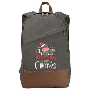 I Want A Hippopotamus For Christmas Funny Cute Cotton Canvas Backpack