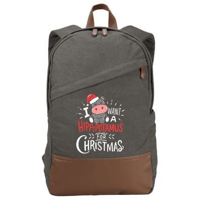 I Want A Hippopotamus For Christmas Funny Cute Cotton Canvas Backpack