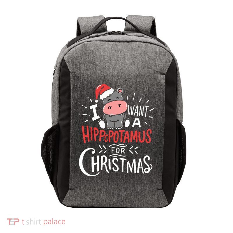 I Want A Hippopotamus For Christmas Funny Cute Vector Backpack