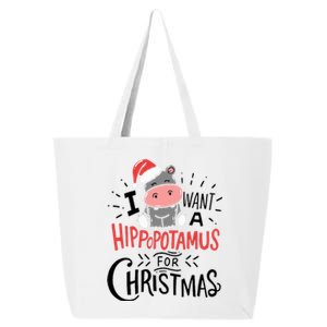 I Want A Hippopotamus For Christmas Funny Cute 25L Jumbo Tote