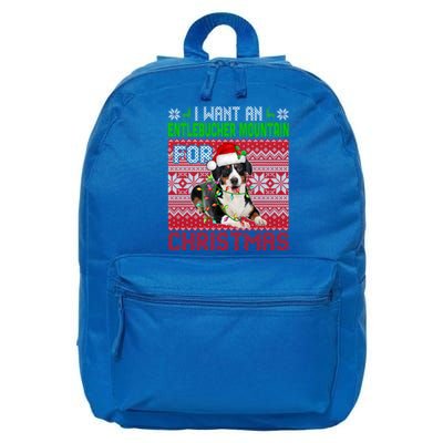 I Want An Entlebucher Mountain For Christmas Santa Dog Lover Cool Gift 16 in Basic Backpack