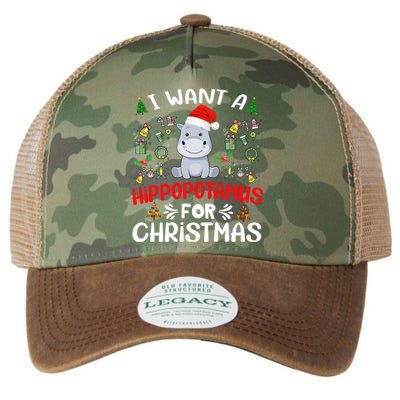 I Want A Hippopotamus For Christmas Xmas Hippo Gift Legacy Tie Dye Trucker Hat