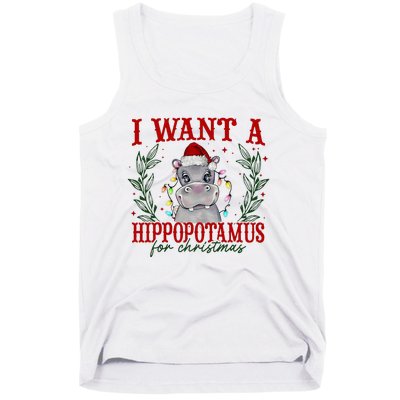 I Want A Hippopotamus For Christmas Xmas Hippo Lover Tank Top