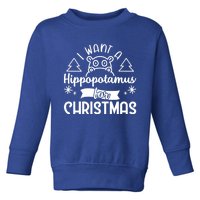 I Want A Hippopotamus For Christmas Xmas Hippo Gift Toddler Sweatshirt