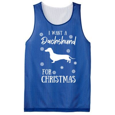 I Want A Dachshund For Christmas Weenie Dog Gift Mesh Reversible Basketball Jersey Tank