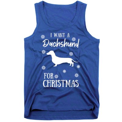 I Want A Dachshund For Christmas Weenie Dog Gift Tank Top