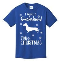 I Want A Dachshund For Christmas Weenie Dog Gift Kids T-Shirt