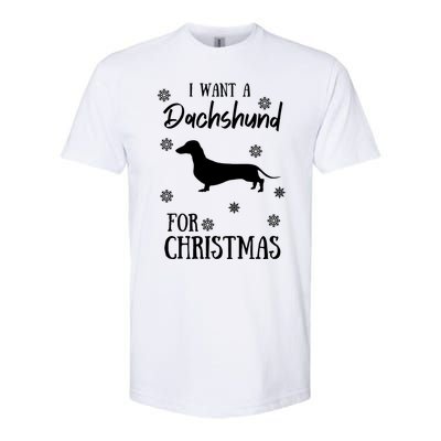 I Want A Dachshund For Christmas Weenie Dog Gift Softstyle® CVC T-Shirt