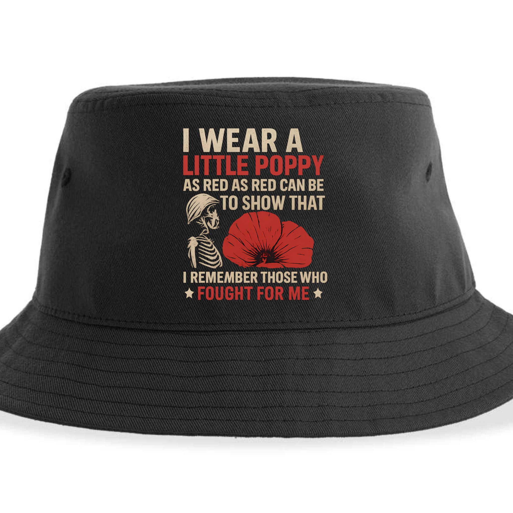 I Wear a Little Poppy Sustainable Bucket Hat