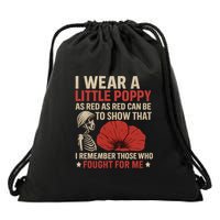 I Wear a Little Poppy Drawstring Bag