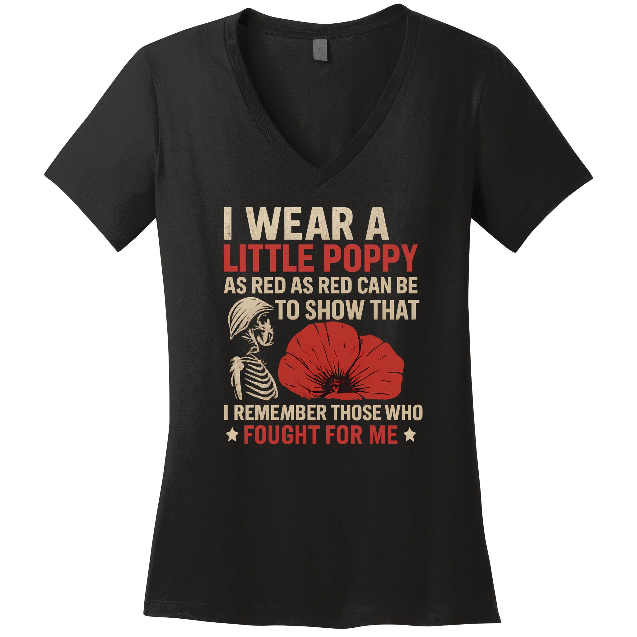 I Wear a Little Poppy Women's V-Neck T-Shirt