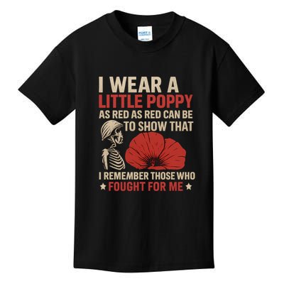 I Wear a Little Poppy Kids T-Shirt