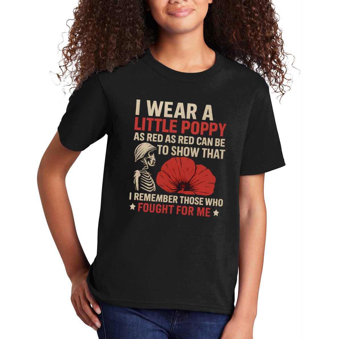 I Wear a Little Poppy Kids T-Shirt