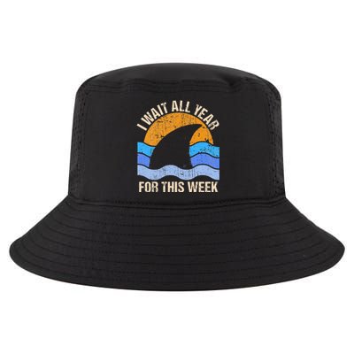 I Wait All Year For This Week Funny Shark Gift Cool Comfort Performance Bucket Hat