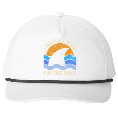 I Wait All Year For This Week Funny Shark Gift Snapback Five-Panel Rope Hat