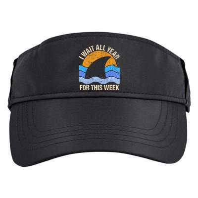 I Wait All Year For This Week Funny Shark Gift Adult Drive Performance Visor