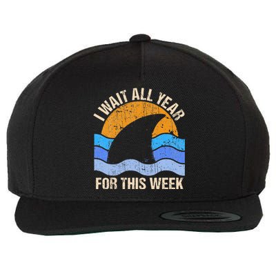 I Wait All Year For This Week Funny Shark Gift Wool Snapback Cap