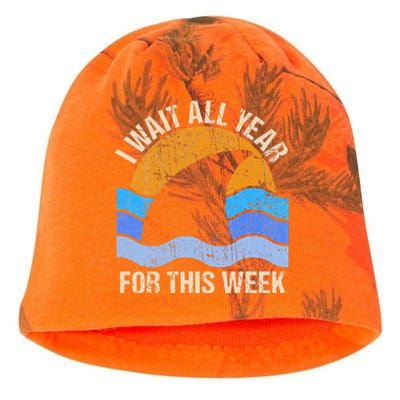 I Wait All Year For This Week Funny Shark Gift Kati - Camo Knit Beanie