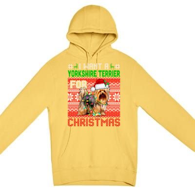 I Want A Yorkshire Terrier For Christmas Santa Dog Lover Gift Premium Pullover Hoodie