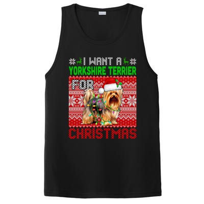 I Want A Yorkshire Terrier For Christmas Santa Dog Lover Gift PosiCharge Competitor Tank