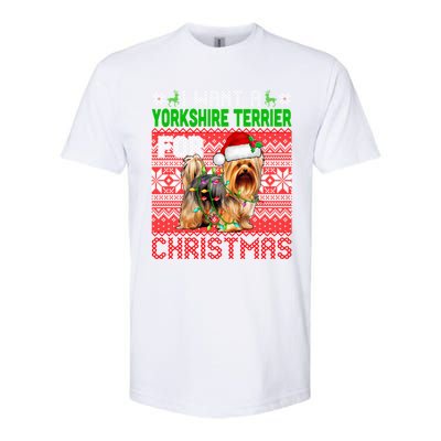 I Want A Yorkshire Terrier For Christmas Santa Dog Lover Gift Softstyle CVC T-Shirt