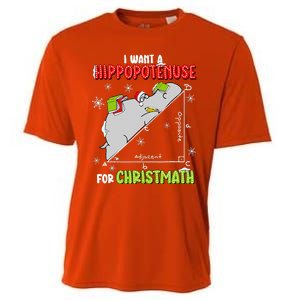 I Want A Hippopotenuse For Christmas Math Lover Cooling Performance Crew T-Shirt