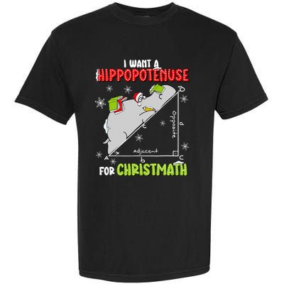 I Want A Hippopotenuse For Christmas Math Lover Garment-Dyed Heavyweight T-Shirt