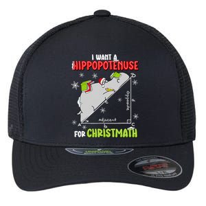 I Want A Hippopotenuse For Christmas Math Lover Flexfit Unipanel Trucker Cap