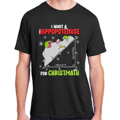 I Want A Hippopotenuse For Christmas Math Lover Adult ChromaSoft Performance T-Shirt