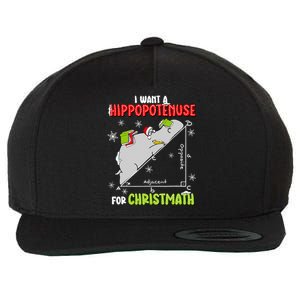 I Want A Hippopotenuse For Christmas Math Lover Wool Snapback Cap