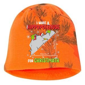 I Want A Hippopotenuse For Christmas Math Lover Kati - Camo Knit Beanie