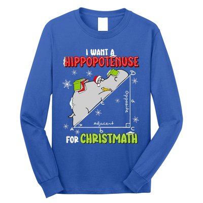 I Want A Hippopotenuse For Christmas Math Lover Long Sleeve Shirt