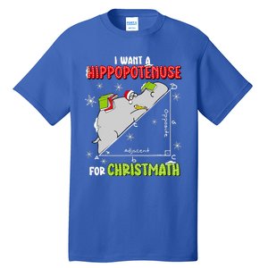 I Want A Hippopotenuse For Christmas Math Lover Tall T-Shirt