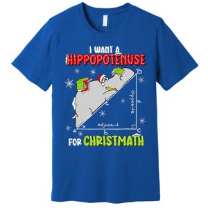 I Want A Hippopotenuse For Christmas Math Lover Premium T-Shirt