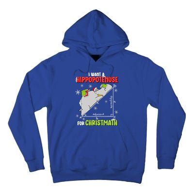 I Want A Hippopotenuse For Christmas Math Lover Tall Hoodie