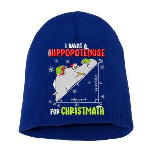 I Want A Hippopotenuse For Christmas Math Lover Short Acrylic Beanie