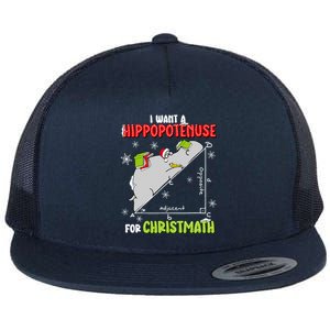 I Want A Hippopotenuse For Christmas Math Lover Flat Bill Trucker Hat