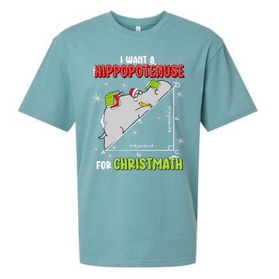 I Want A Hippopotenuse For Christmas Math Lover Sueded Cloud Jersey T-Shirt