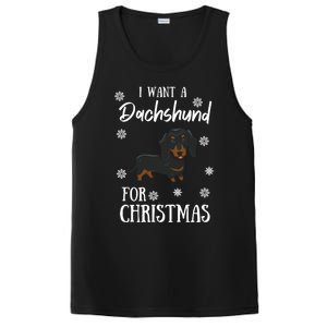 I Want A Dachshund For Christmas Weenie Dog Gift PosiCharge Competitor Tank