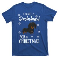 I Want A Dachshund For Christmas Weenie Dog Gift T-Shirt