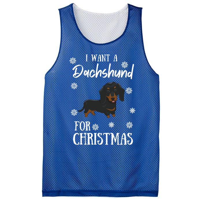 I Want A Dachshund For Christmas Weenie Dog Gift Mesh Reversible Basketball Jersey Tank