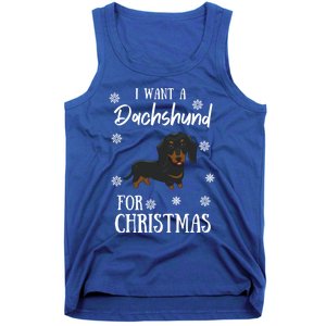 I Want A Dachshund For Christmas Weenie Dog Gift Tank Top