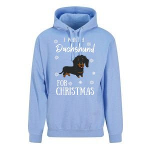 I Want A Dachshund For Christmas Weenie Dog Gift Unisex Surf Hoodie