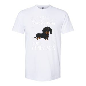 I Want A Dachshund For Christmas Weenie Dog Gift Softstyle CVC T-Shirt