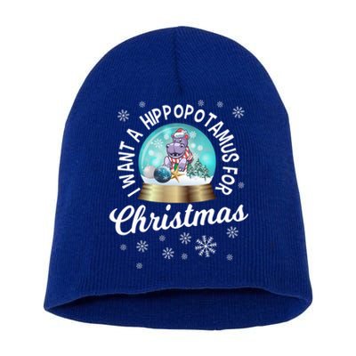 I Want A Hippopotamus For Christmas Xmas Hippo Cute Cool Gift Short Acrylic Beanie