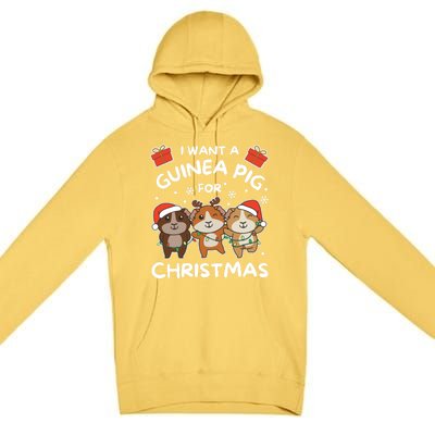 I Want A Guinea Pig For Christmas Cute Animals Gift Premium Pullover Hoodie