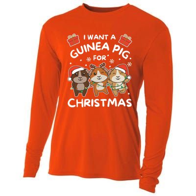 I Want A Guinea Pig For Christmas Cute Animals Gift Cooling Performance Long Sleeve Crew