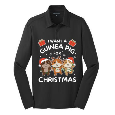 I Want A Guinea Pig For Christmas Cute Animals Gift Silk Touch Performance Long Sleeve Polo