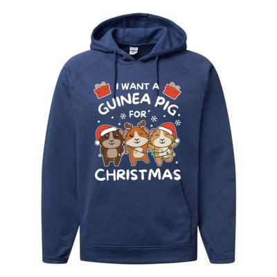 I Want A Guinea Pig For Christmas Cute Animals Gift Performance Fleece Hoodie