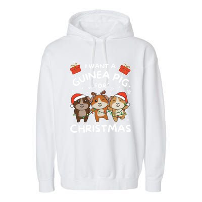 I Want A Guinea Pig For Christmas Cute Animals Gift Garment-Dyed Fleece Hoodie